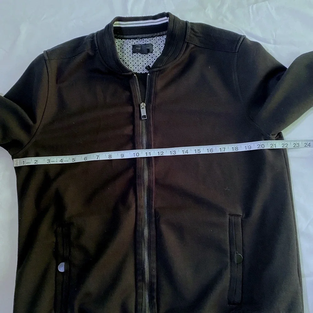 MAGASCHONI MAN Black‎ Jersey Knit Bomber Jacket SZ L